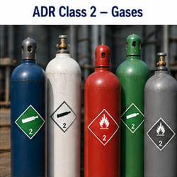 Gasflessen en industriële gassen vervoerd onder ADR-klasse 2 regels