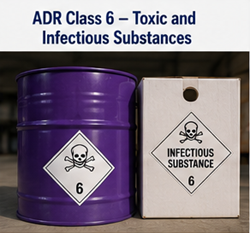 Toxische chemicaliën en infectieuze stoffen vervoerd met ADR-klasse 6 markeringen