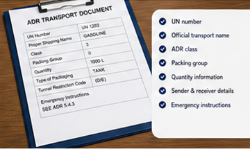 ADR-transportdocumenten voor gevaarlijke goederen en logistieke administratie