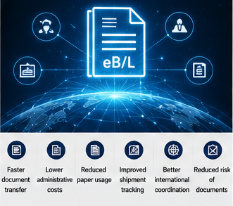 Moderne digitale logistieke systemen met elektronische Bills of Lading in internationale scheepvaart