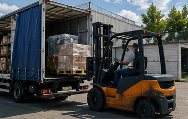 Voordelen van pallettransport en groupagevervoer met logistieke vrachtwagens, magazijnen, pallets en efficiënte vrachtoperaties