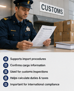 Douanebeambten controleren Bill of Lading-verzenddocumenten in een internationale cargoterminal