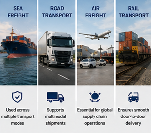 Zee-, weg-, lucht- en spoortransportoperaties met Bill of Lading-verzenddocumenten