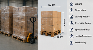 Afmetingen van vracht, pallets en gewicht die transportkosten in Europa beïnvloeden