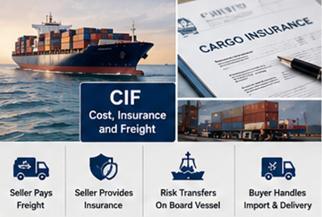 Zeevrachtzending met verzekeringsdocumentatie en cargotransport onder CIF-overeenkomst