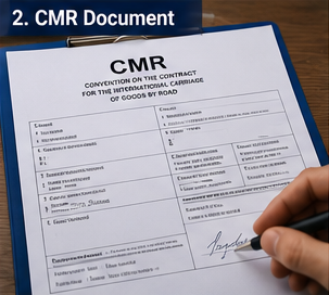 CMR-transportdocument gebruikt in Europees wegtransport met zendingsdetails en handtekeningen