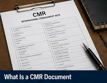 Papieren CMR-document ingevuld met zendinggegevens, afzender-, ontvanger- en vervoerderinformatie