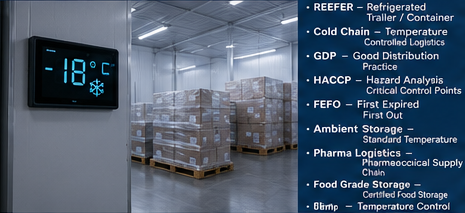 Cold chain-magazijn met gekoelde opslag en temperatuurgecontroleerde logistieke operaties