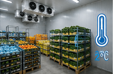 Koelmagazijn voor voedingsmiddelen, farmaceutica en temperatuurgecontroleerde logistiek