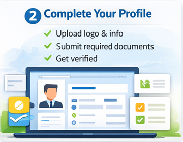ExusTrans vervoerdersprofielpagina voor het uploaden van logo en verificatiedocumenten