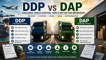 Vergelijking tussen DDP- en DAP-leveringsvoorwaarden met vrachtwagens, douaneprocessen en internationale logistiek