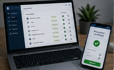 Digitaal logistiek platform met online verzekeringscertificaten en beheer van transportdocumenten