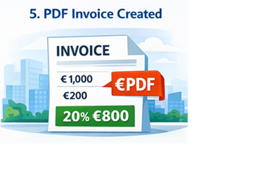 Sectie met facturen in het gebruikersprofiel met een lijst van facturen en downloadknoppen