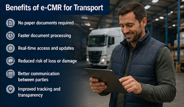 Logistiek professional gebruikt tablet en toont efficiëntie en digitaal documentbeheer in transport