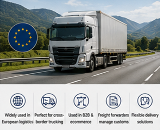 Europese vrachtwagens en logistieke operaties met DDP- en DAP-leveringsvoorwaarden