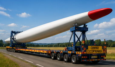 Uitschuifbare trailer die lange overmaatse lading en industriële constructies vervoert