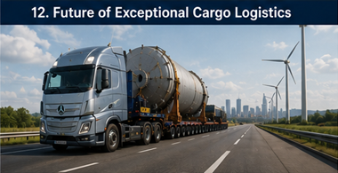 Modern zwaartransportkonvooi dat de toekomst van logistiek voor exceptionele lading vertegenwoordigt