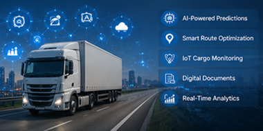 Toekomstige logistieke technologieën met AI-zendingstracking, slimme transportsystemen en geautomatiseerde leveringszichtbaarheid