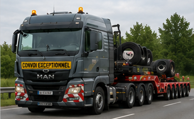 Dieplader, modulaire trailer en zwaartransporttruck gebruikt voor exceptioneel transport