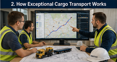 Planning van exceptionele-ladinglogistiek en uitvoering van uitzonderlijk vervoer