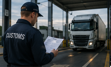 Logistieke en douanebeambten die verzekerings- en transportdocumenten controleren tijdens een vrachtoperatie