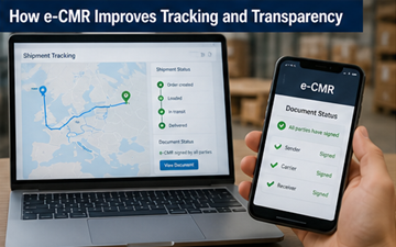 Digitaal trackingsysteem met route van de zending en realtime updates in een logistiek platform