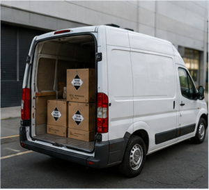 Bestelwagen die gevaarlijke stoffen als Limited Quantity vervoert onder ADR-regels