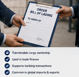 Internationale handelsfinanciering en Order Bill of Lading-document in cargovervoer