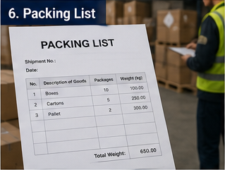 Magazijnmedewerker controleert paklijst met pallets en voorraad van de zending