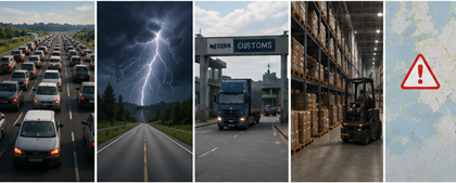 Logistieke transportuitdagingen zoals vertragingen, verkeer, weer en problemen met zendingstracking