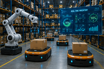 Slim magazijn met robotisering, automatisering en digitale voorraadsystemen