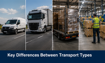 Vergelijking van express-, FTL-, LTL- en groupagetransport met verschillende voertuigen en ladinggroottes