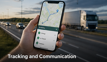 GPS-tracking transport vrachtwagen realtime logistiek platform communicatie chauffeur klant