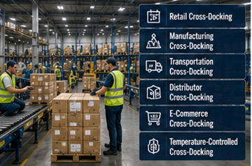 Verschillende cross-dockingtypen die worden gebruikt in transport- en magazijnlogistiek
