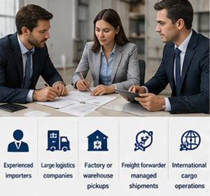 Logistieke professionals die internationale zendingen plannen met EXW Incoterms